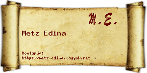 Metz Edina névjegykártya